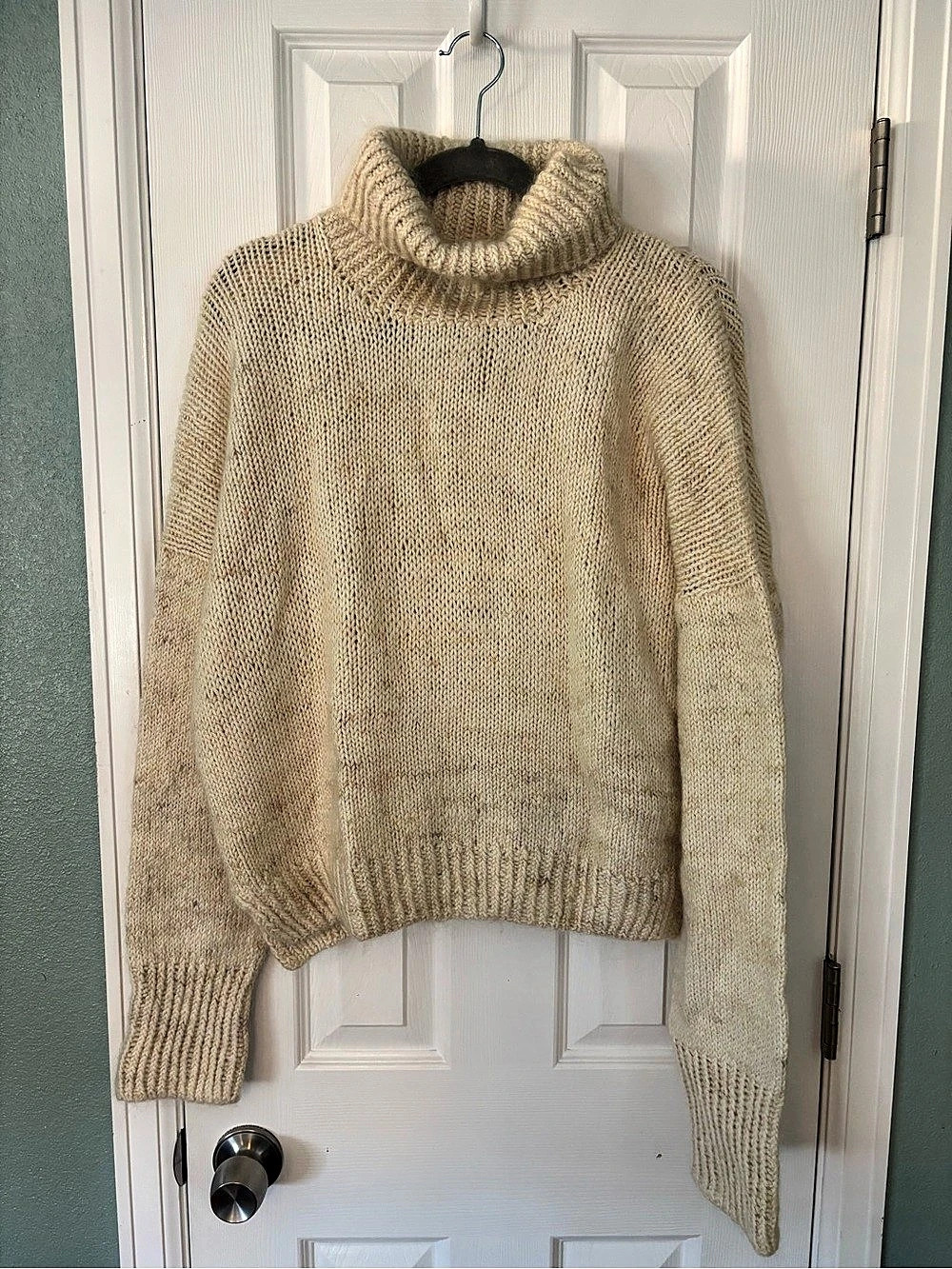 Mohair and merino hand knit Turtle Neck Sweater